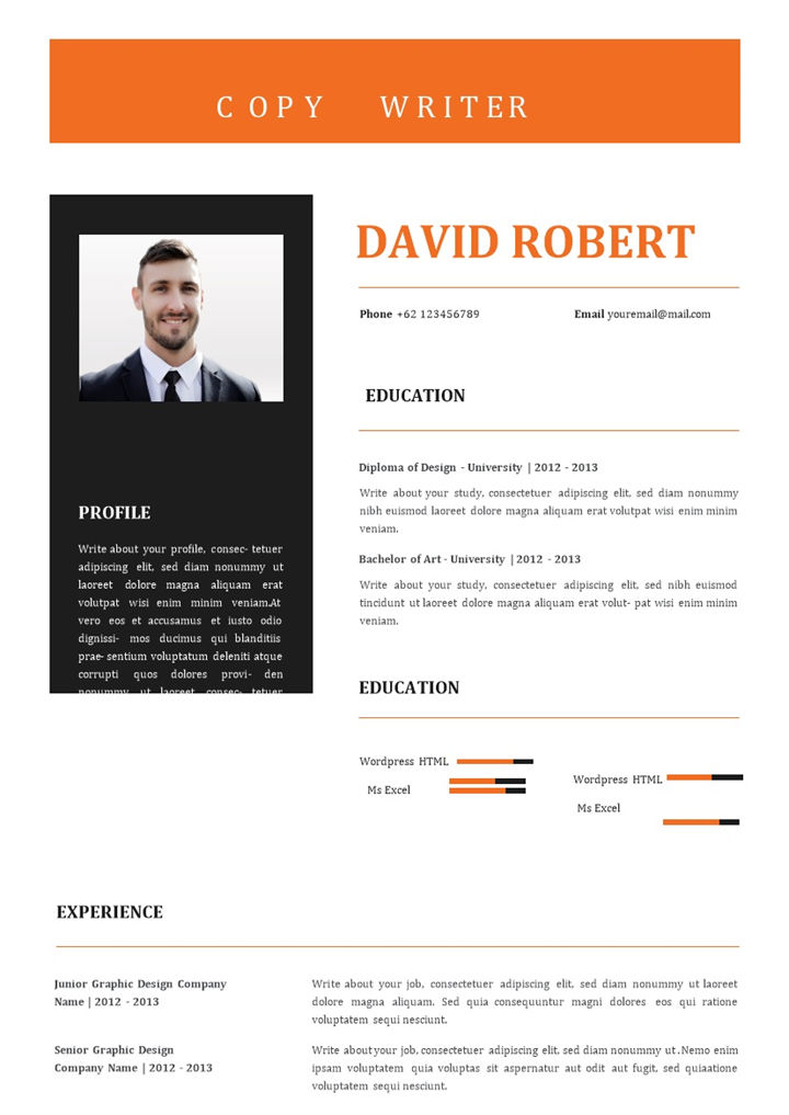 艺术设计总监平面设计师通用个人简历求职简历Word模板-办公资源网