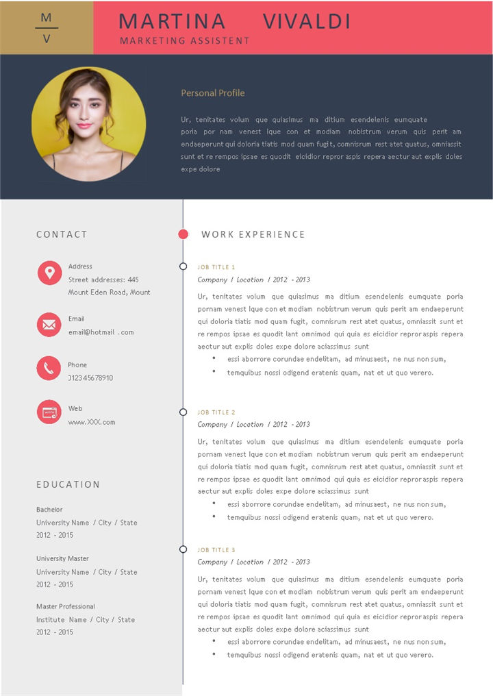 欧美风市场营销岗位求职简历Word模板-办公资源网