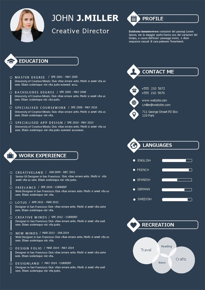 时尚大气欧美风创意总监通用求职简历个人简历Word模板 (2)-办公资源网