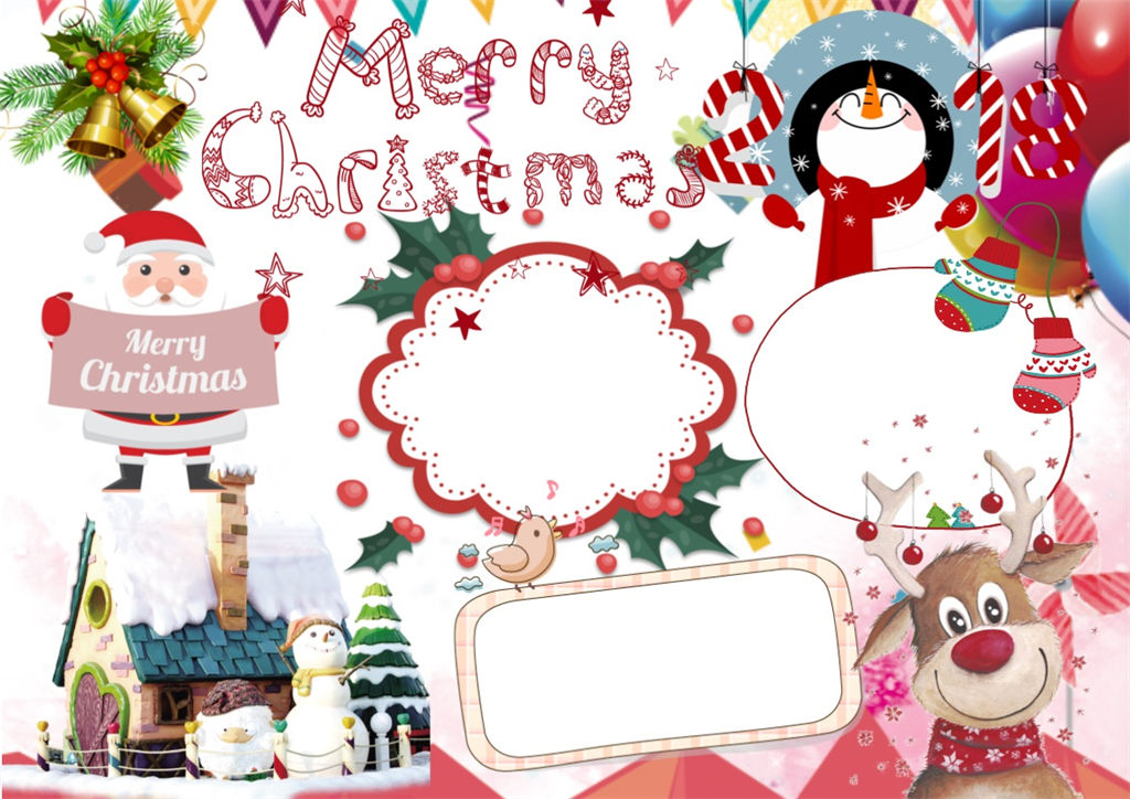 卡通圣诞节小报word手抄报模板-办公资源网