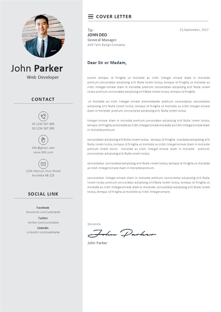 灰色极简风网页设计师求职简历Word模板-办公资源网