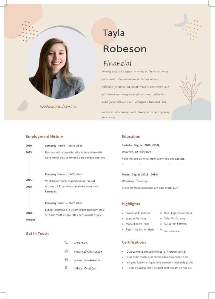 行政助理客户经理通用的求职简历个人简历自荐信套装Word模板-办公资源网