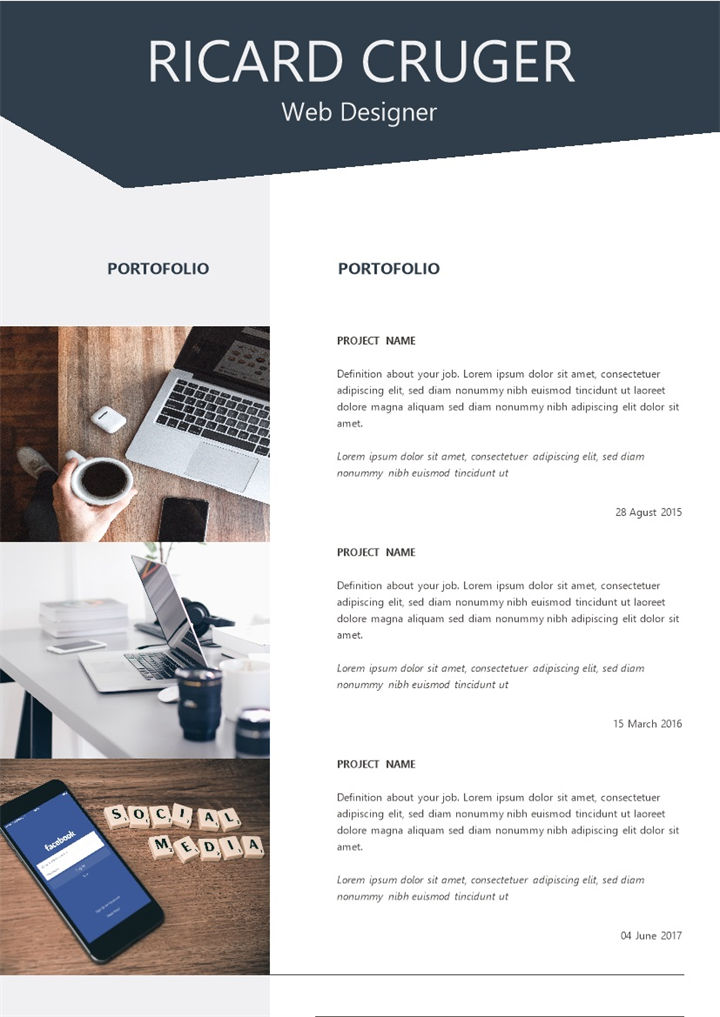 欧美风网页设计师求职通用个人简历Word模板-办公资源网