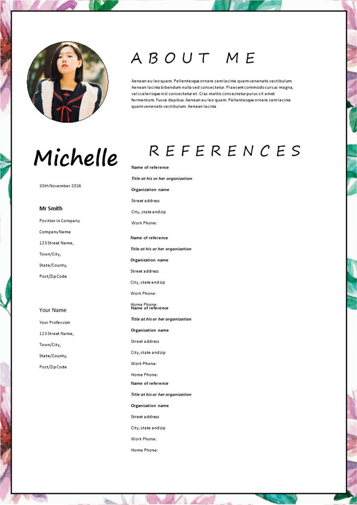 清新极简风外企求职通用个人简历Word模板-办公资源网