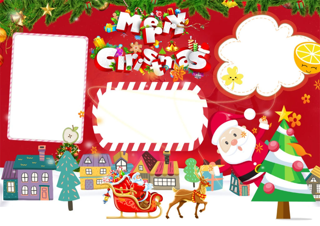 卡通大气圣诞节小报word手抄报-办公资源网