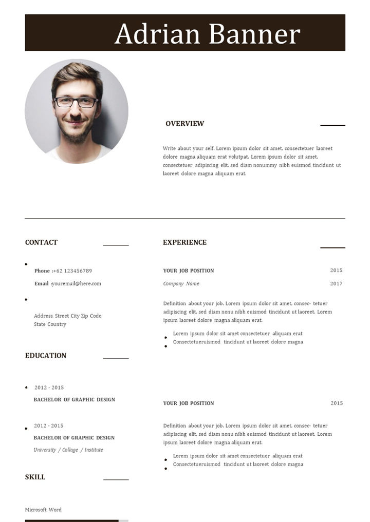 美术设计师平面设计师广告设计师通用的个人简历求职简历Word模板-办公资源网