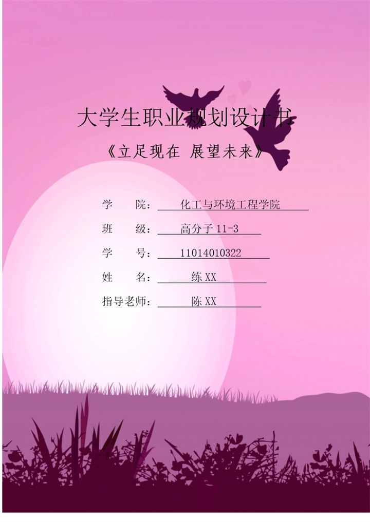 高分子专业大学生职业规划设计书Word模板-办公资源网
