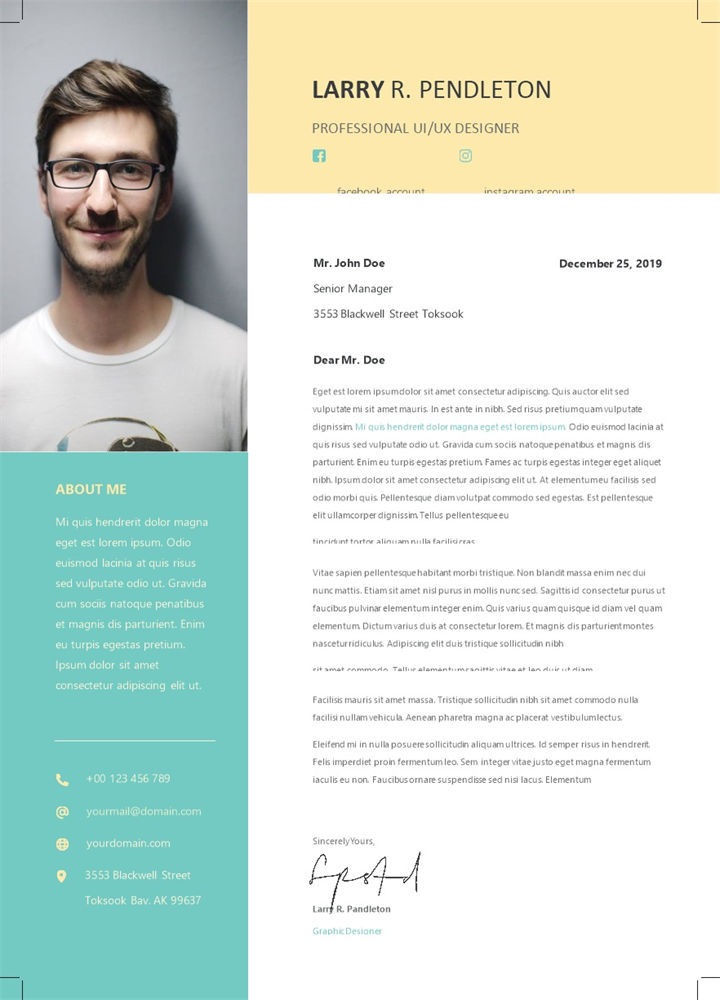 UI设计师UX设计师通用的求职简历个人简历自荐信Word模板-办公资源网