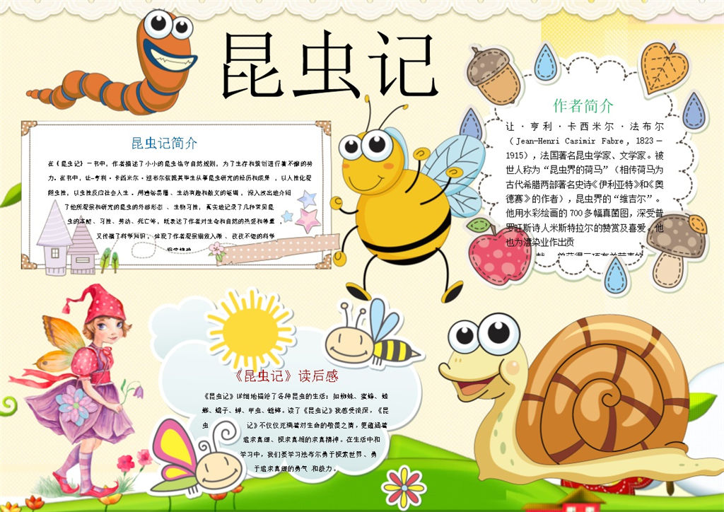 昆虫认知故事手抄报Word模板-办公资源网
