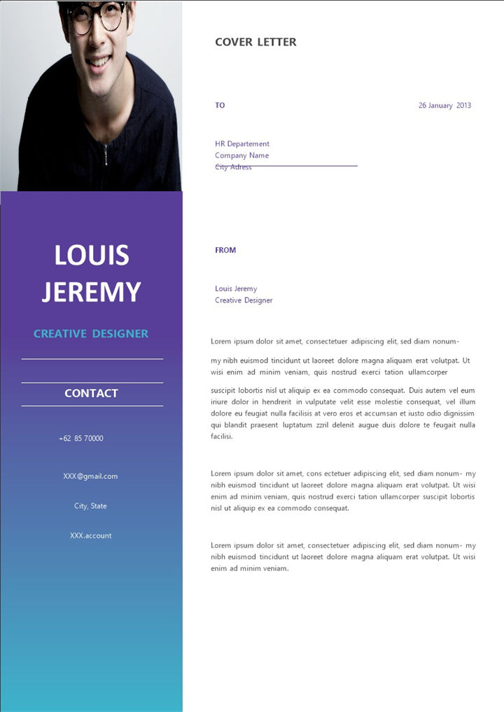 蓝色简约创意设计师求职通用简历Word模板-办公资源网