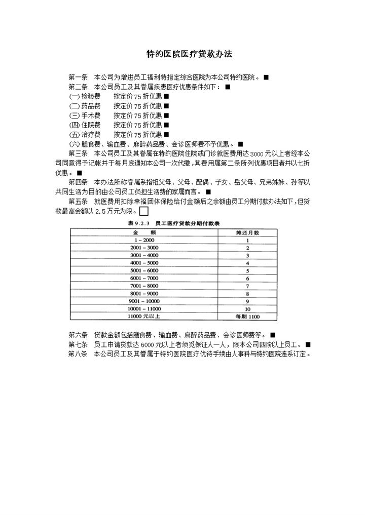 特约医院医疗贷款办法word模板 (2)-办公资源网