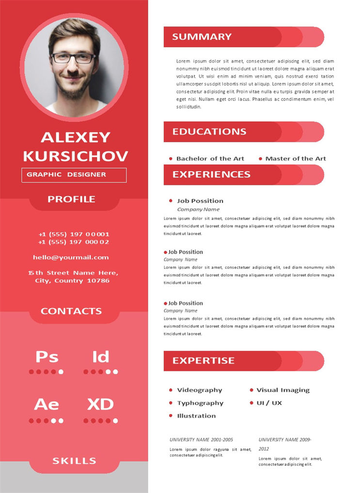 UI设计师平面设计师通用的求职简历个人简历Word模板-办公资源网