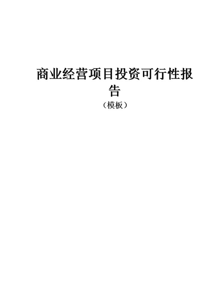 商业经营项目投资可行性报告word模板-办公资源网