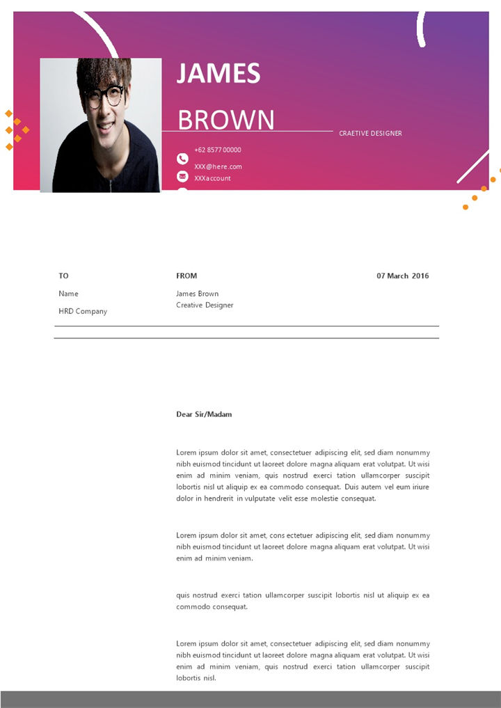 创意设计师求职通用英文简历Word模板-办公资源网
