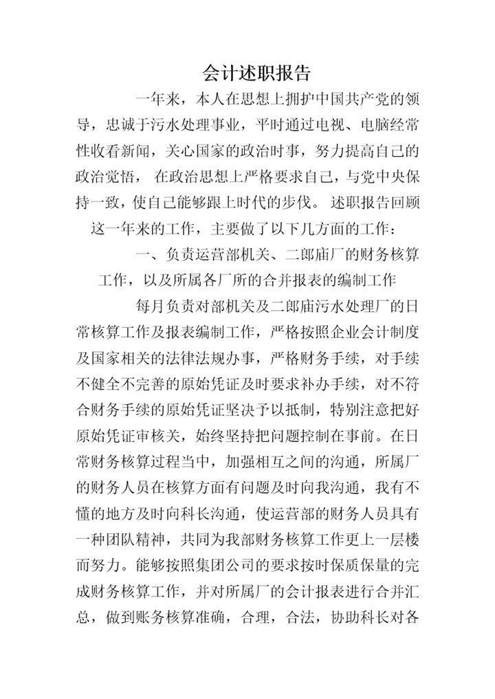 简约风格会计师工作年终总结述职报告Word模板-办公资源网