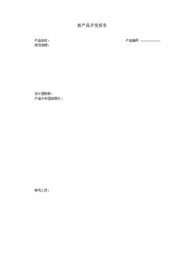 新产品开发调研报告word模板-办公资源网