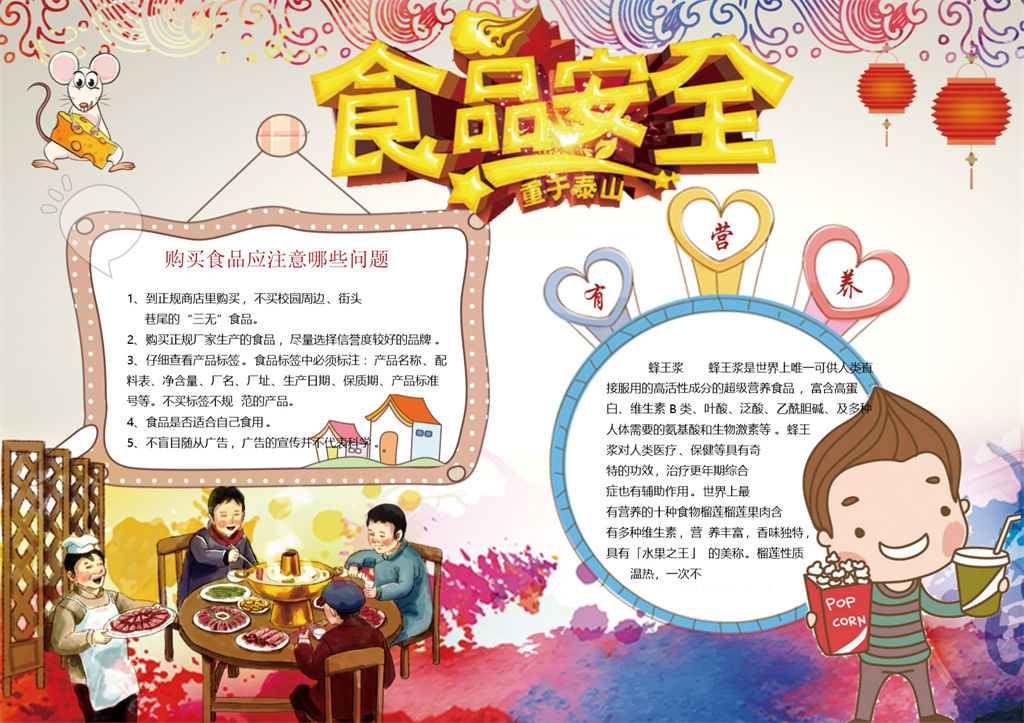 食品安全重于泰山手抄报Word模板-办公资源网