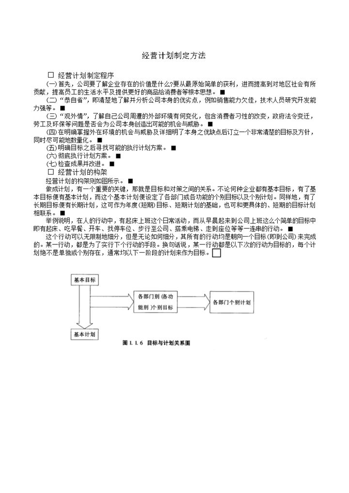 公司经营计划制定程序方法word模板-办公资源网