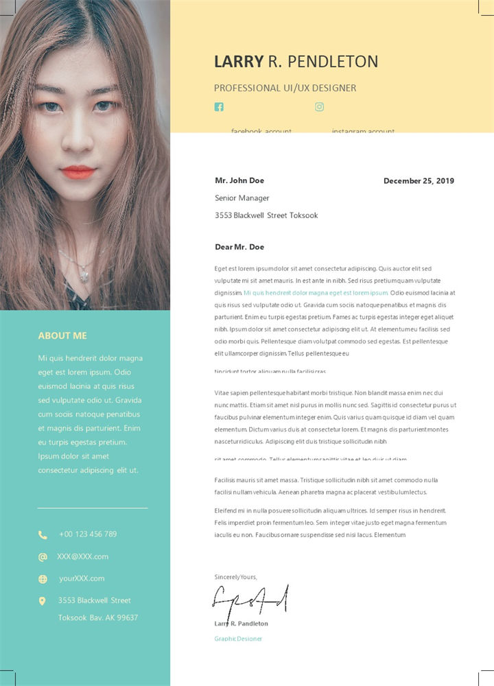 外企UI设计师求职通用英文简历Word模板-办公资源网