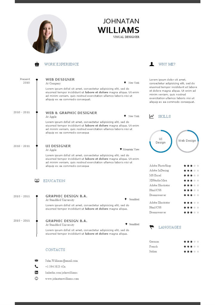 视觉设计师网页设计师通用的求职简历个人简历Word模板-办公资源网