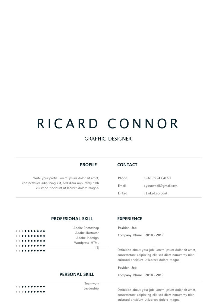 简约风创意设计总监求职通用个人简历Word模板-办公资源网