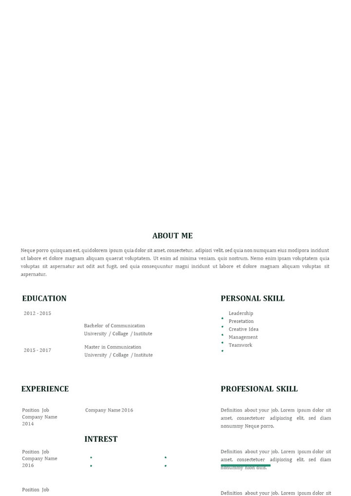 绿色人力资源部员工通用求职简历人力资源总监个人简历Word模板-办公资源网