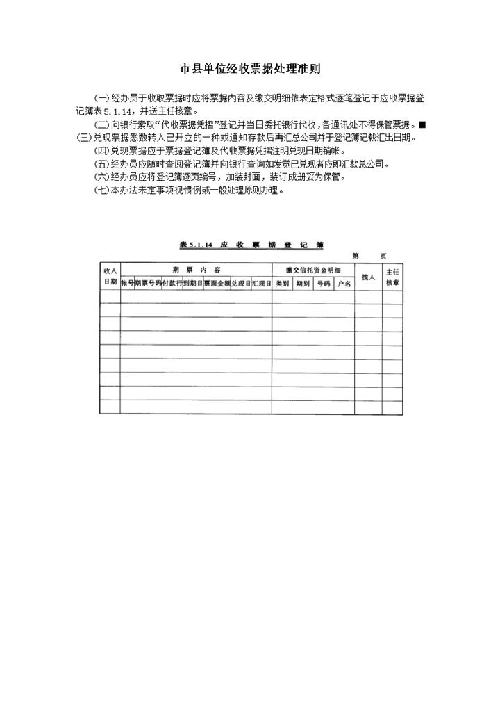 市县单位经收票据处理准则word模板-办公资源网