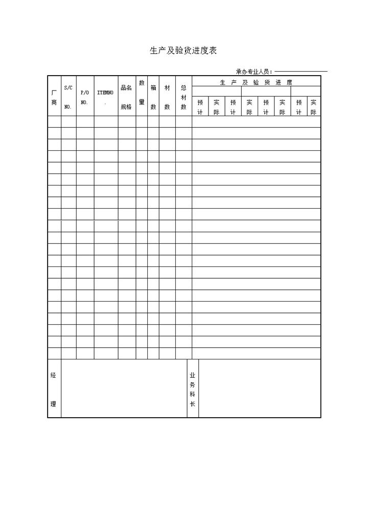 生产及验货进度表word模板-办公资源网