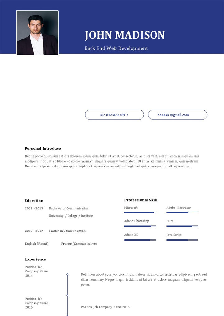 后端开发网页开发工程师通用的个人简历求职简历Word模板-办公资源网