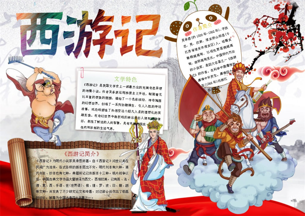 西游记儿童读书手抄报Word模板-办公资源网