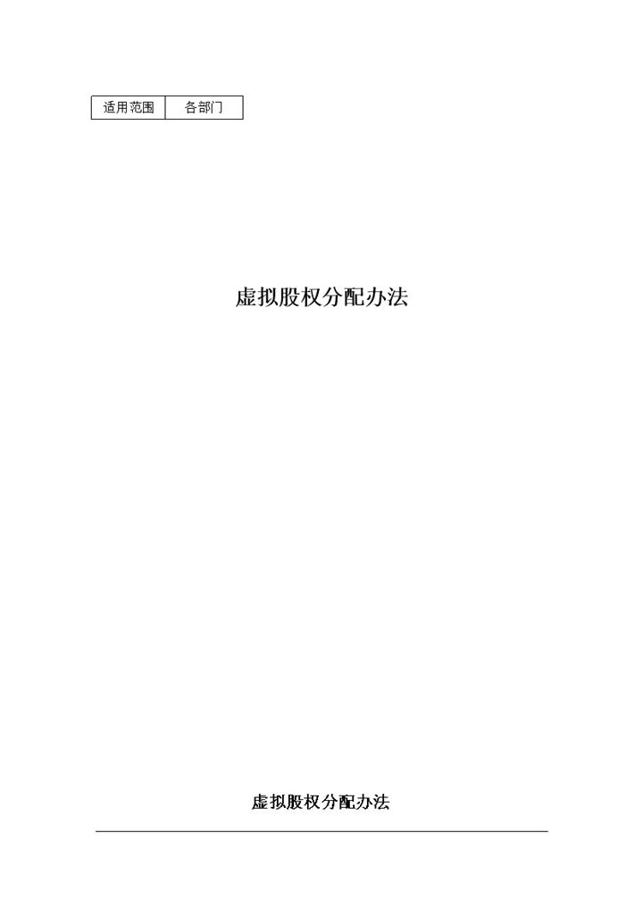 虚拟股权分配办法word模板-办公资源网