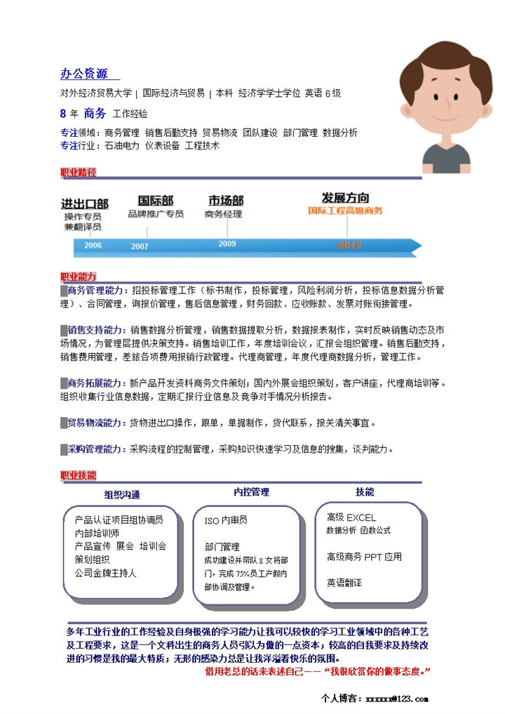 简约大气文字线条大学生职位求职应聘word简历模板-办公资源网