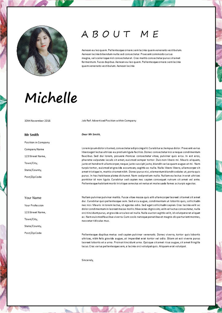 小清新外企内部招聘通用个人简历Word模板-办公资源网