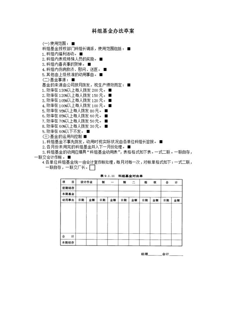 科组基金使用范围运用管理办法规定word模板-办公资源网