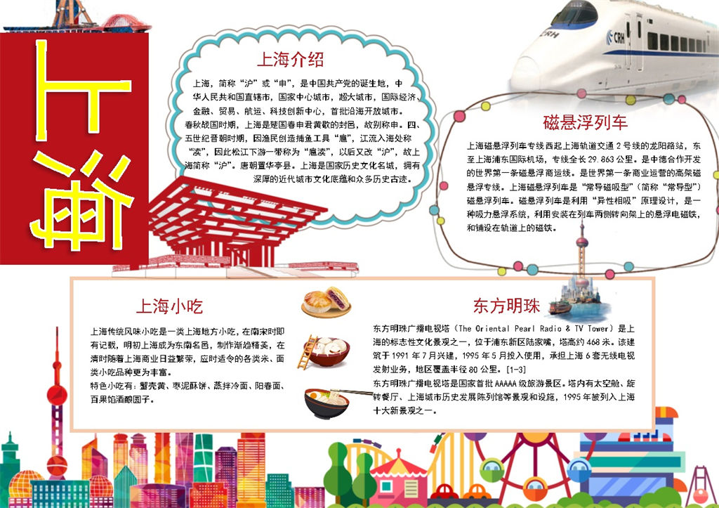 上海发展上海小吃手抄报Word模板-办公资源网