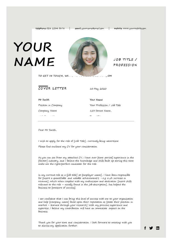 外企多岗位求职通用英文简历个人简历Word模板-办公资源网