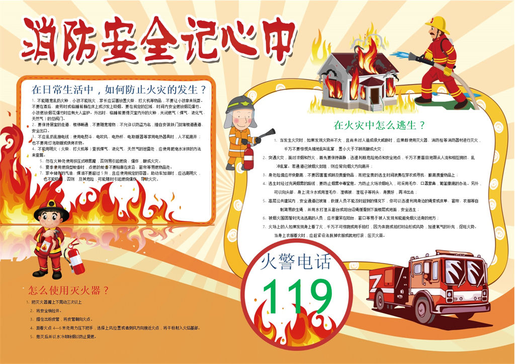 消防安全宣传手抄报Word模板-办公资源网