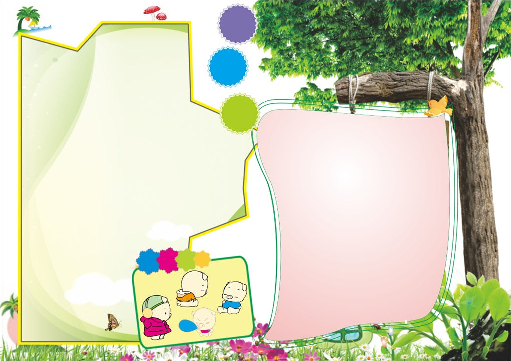 绿色卡通儿童故事手抄报Word模板-办公资源网