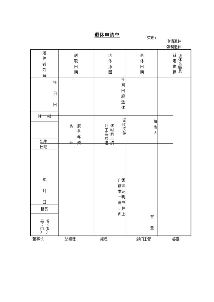 员工法定退休年龄抚恤申请表Word模板-办公资源网