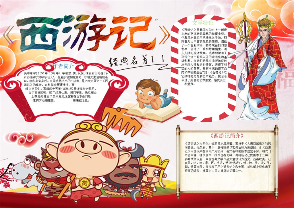 西游记手抄报Word模板-办公资源网