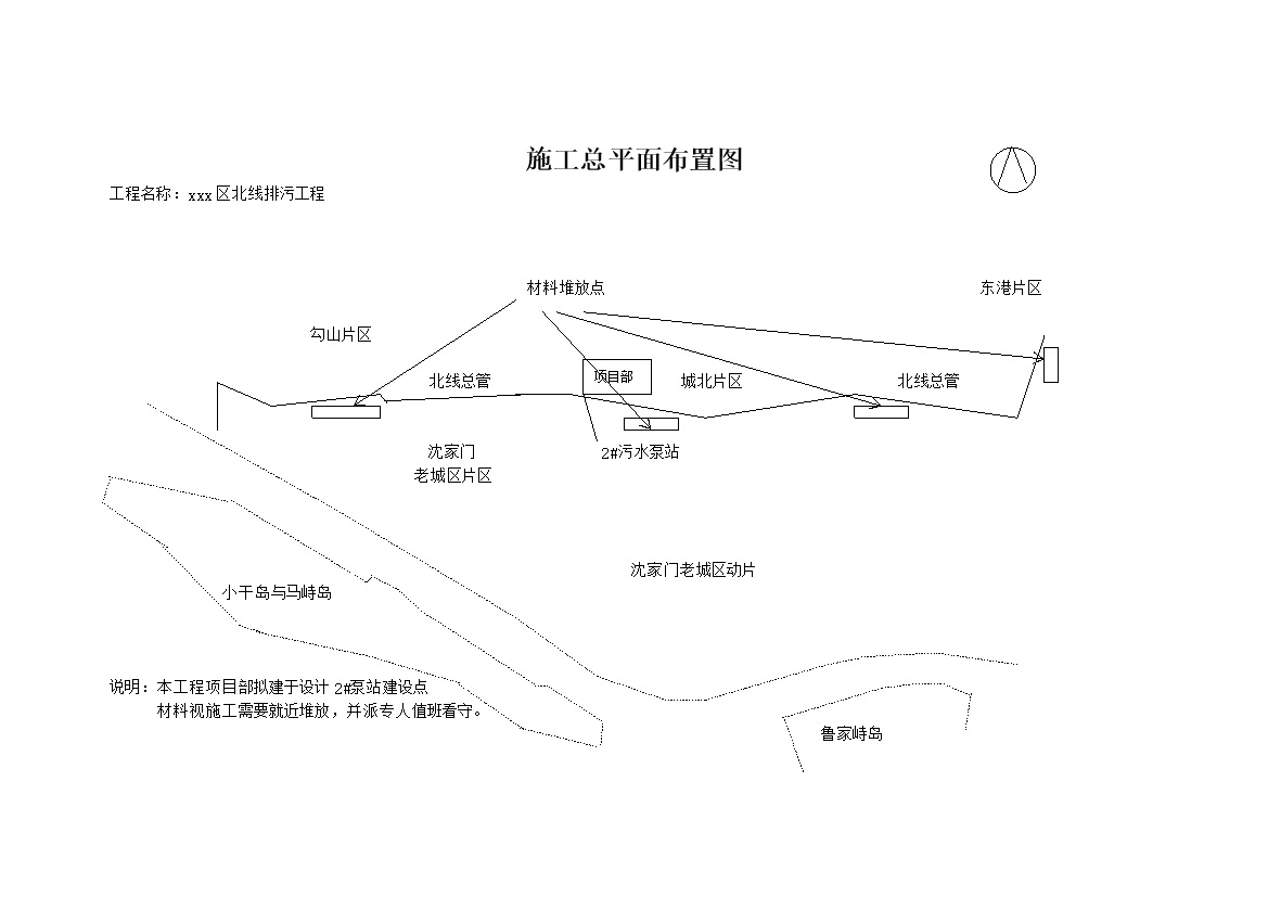工程建设施工总平面布局示意详情图word模板-办公资源网