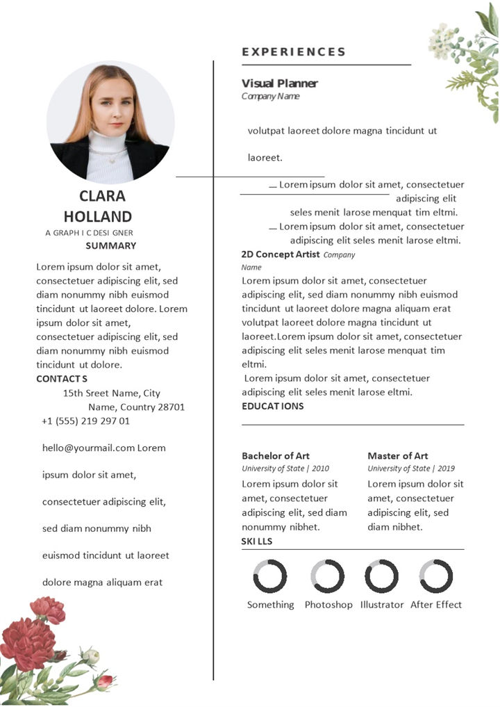 图形设计师广告设计师平面设计师求职通用个人简历Word模板-办公资源网