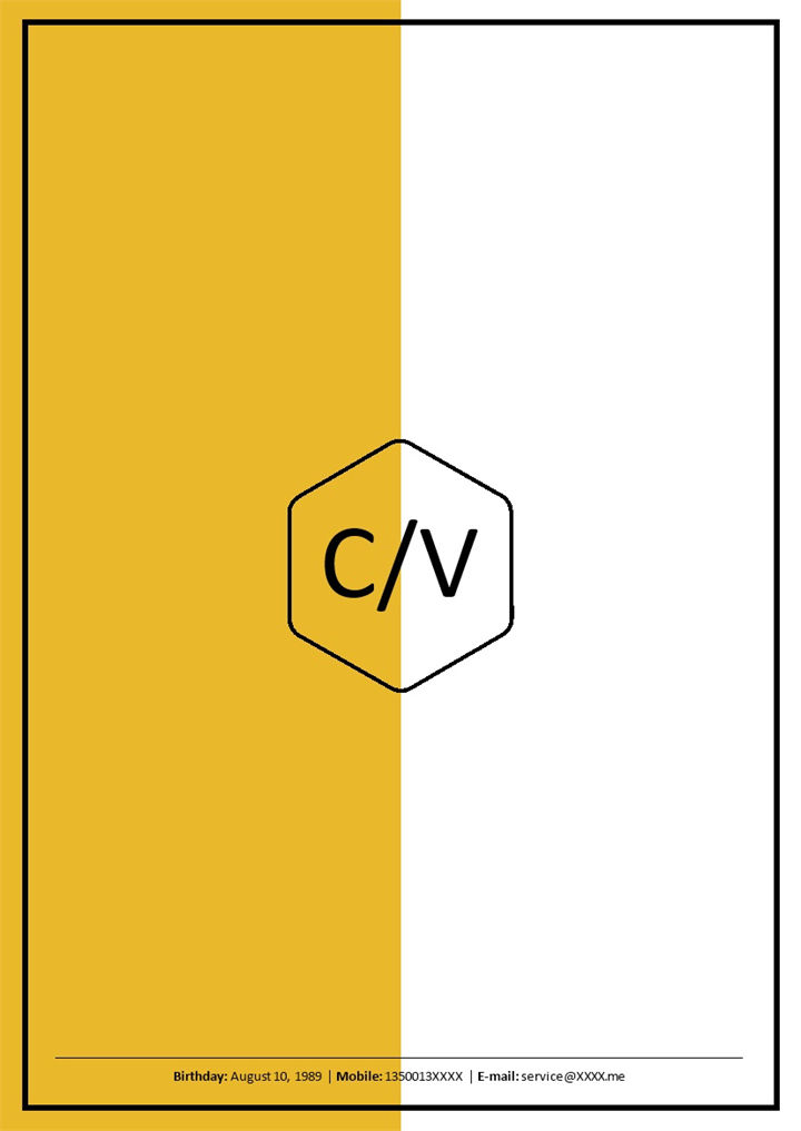 商务风格银行经理个人求职英文简历套装Word模板-办公资源网