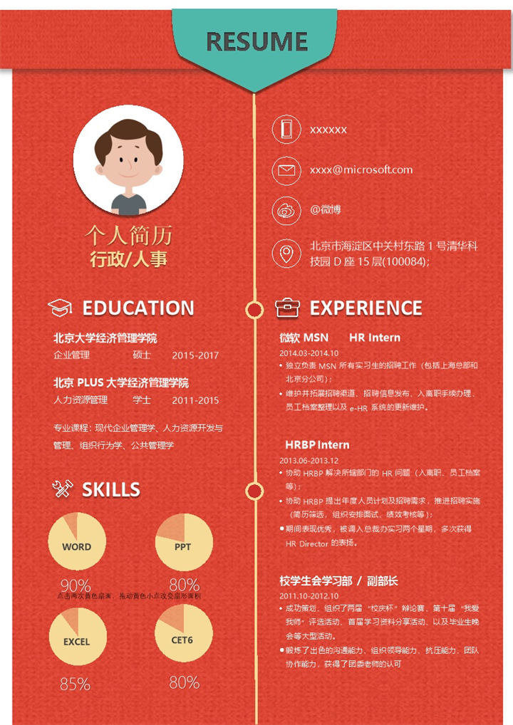 高端大气商务求职简历Word模板-办公资源网