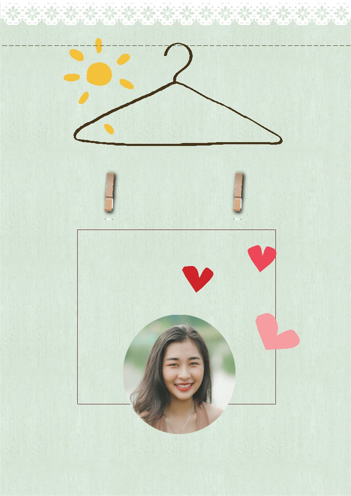 简单绿色小清新时尚儿童小升初简历Word模板-办公资源网