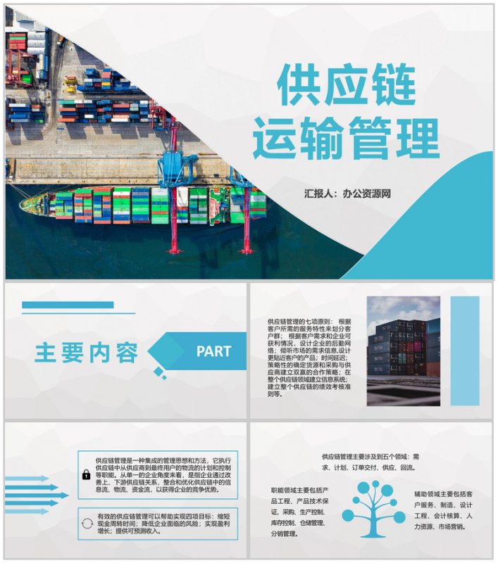 供应链运输管理要求培训公司物流成本管理方案汇报PPT模板-办公资源网
