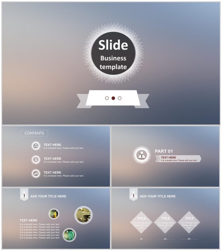 灰色欧美风格商务汇报PPT模板-办公资源网