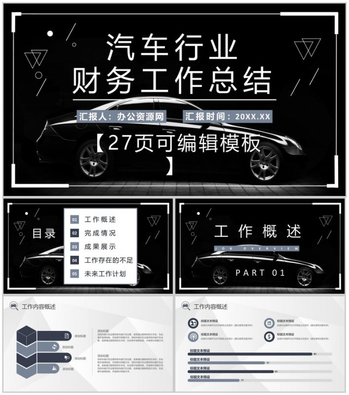 汽车行业销售4s店财务工作职责总结PPT模板-办公资源网