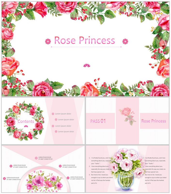 清新自然浪漫手绘商业计划书PPT模板-办公资源网