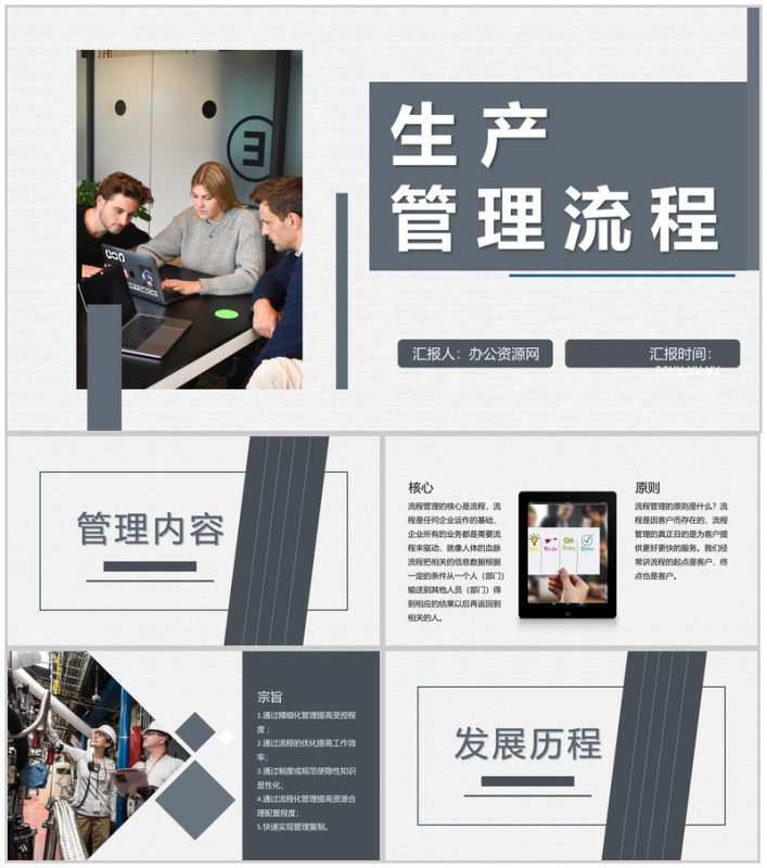 公司仓库仓储项目业务管理生产流程优化分析PPT模板-办公资源网